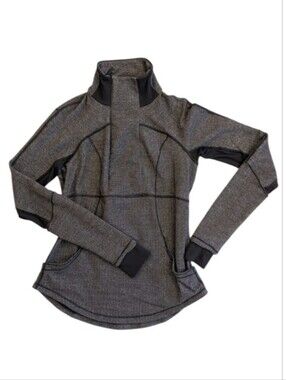 Lululemon Herringbone Heather Gray Active Quarter-Zip Pullover